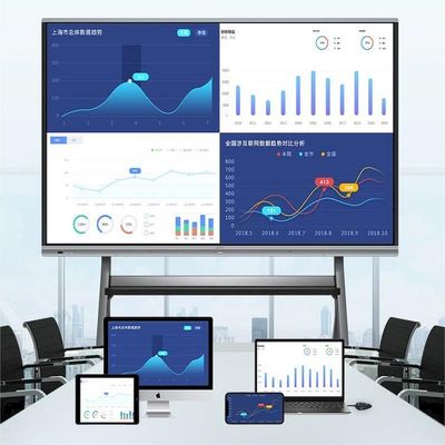 Flat Smart Interactive Whiteboard , 450cd/m2 Multi Touch Interactive Whiteboard