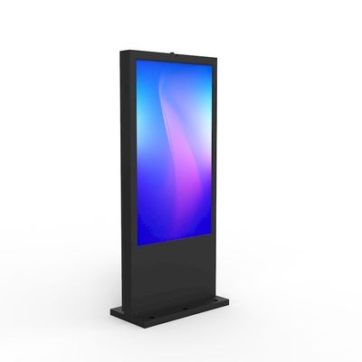 Ip55 Waterproof Outdoor Digital Signage , Floor Stand Advertising Lcd Touch Kiosk