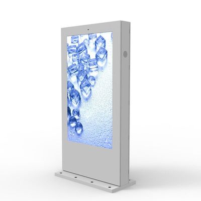 Ip55 Waterproof Outdoor Digital Signage , Floor Stand Advertising Lcd Touch Kiosk